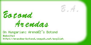 botond arendas business card